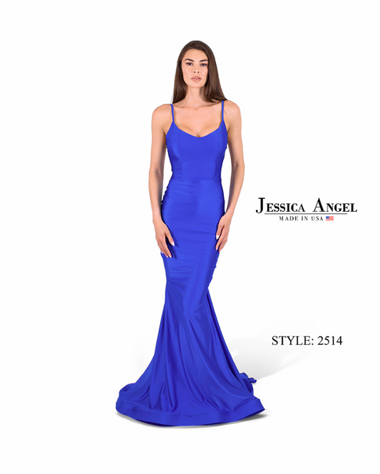 Jessica Angel - 2514 - Flowy Jersey Gown with Open Back