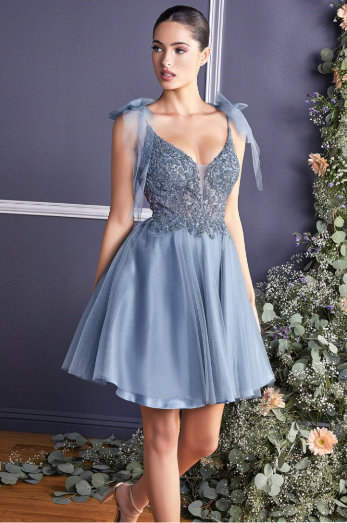 Ladivine - CD0174 - A-Line Short Tulle Dress