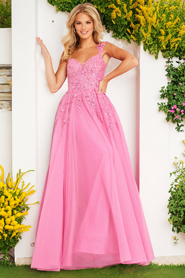 JVN - JVN25826 - Embroidered A Line Gown