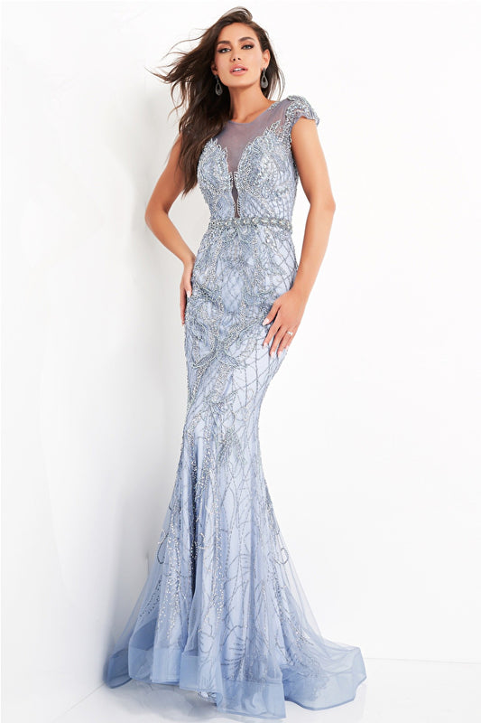 Jovani - 00883 - Light Blue Embellished Mother of the Bride Dress