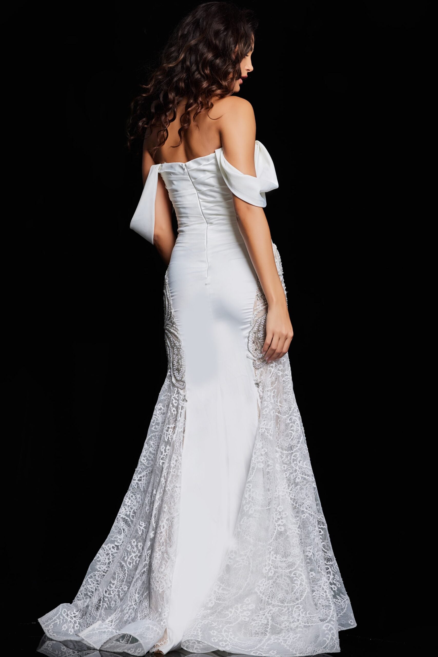 Ivory evening gown best sale