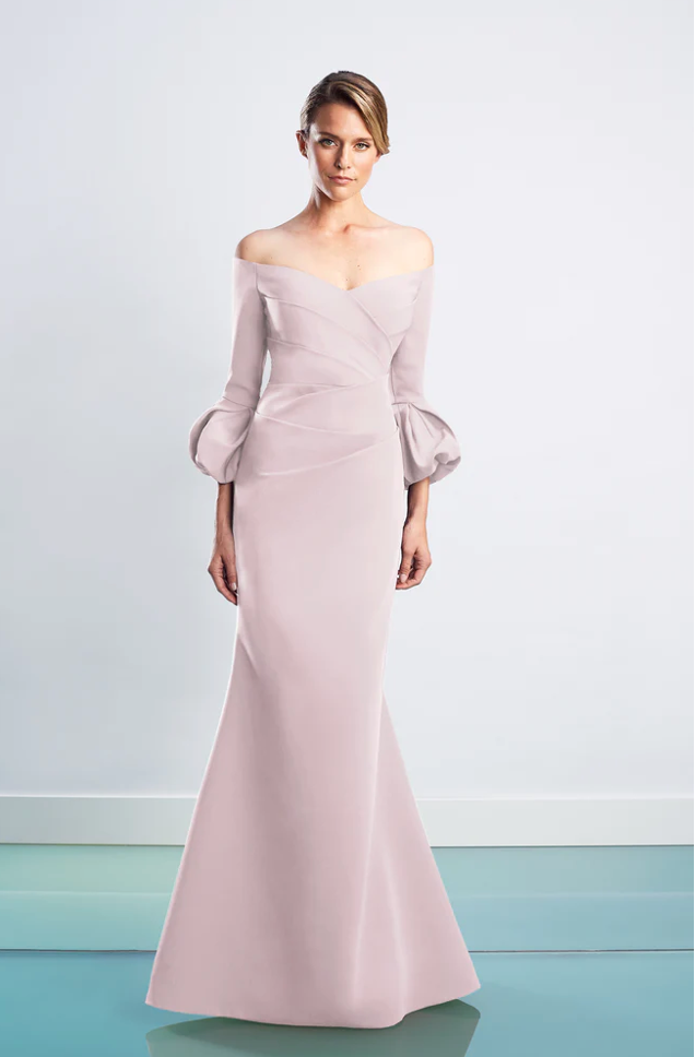 Alexander by Daymor 1478 Off-Shoulder Evening Gown in Quartz